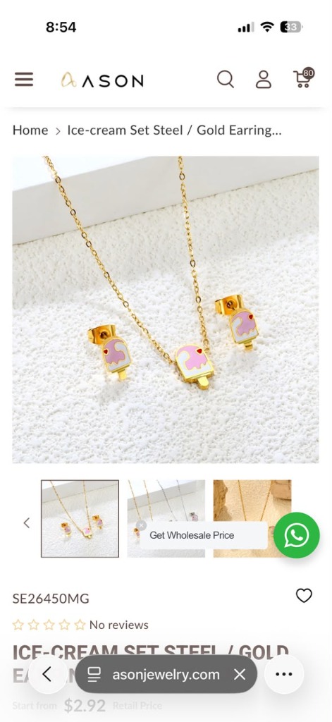 Pastel Sweet Swirl Ice Cream Necklace & Earrings Set